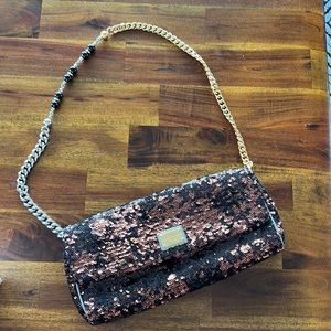 Dolce & Gabbana Miss Charles brown black sequin bag pochette 100% authentic